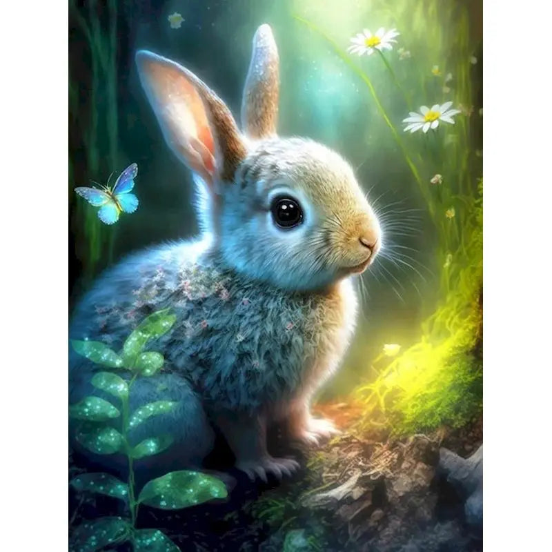 Peinture par numéro lapin et papillon