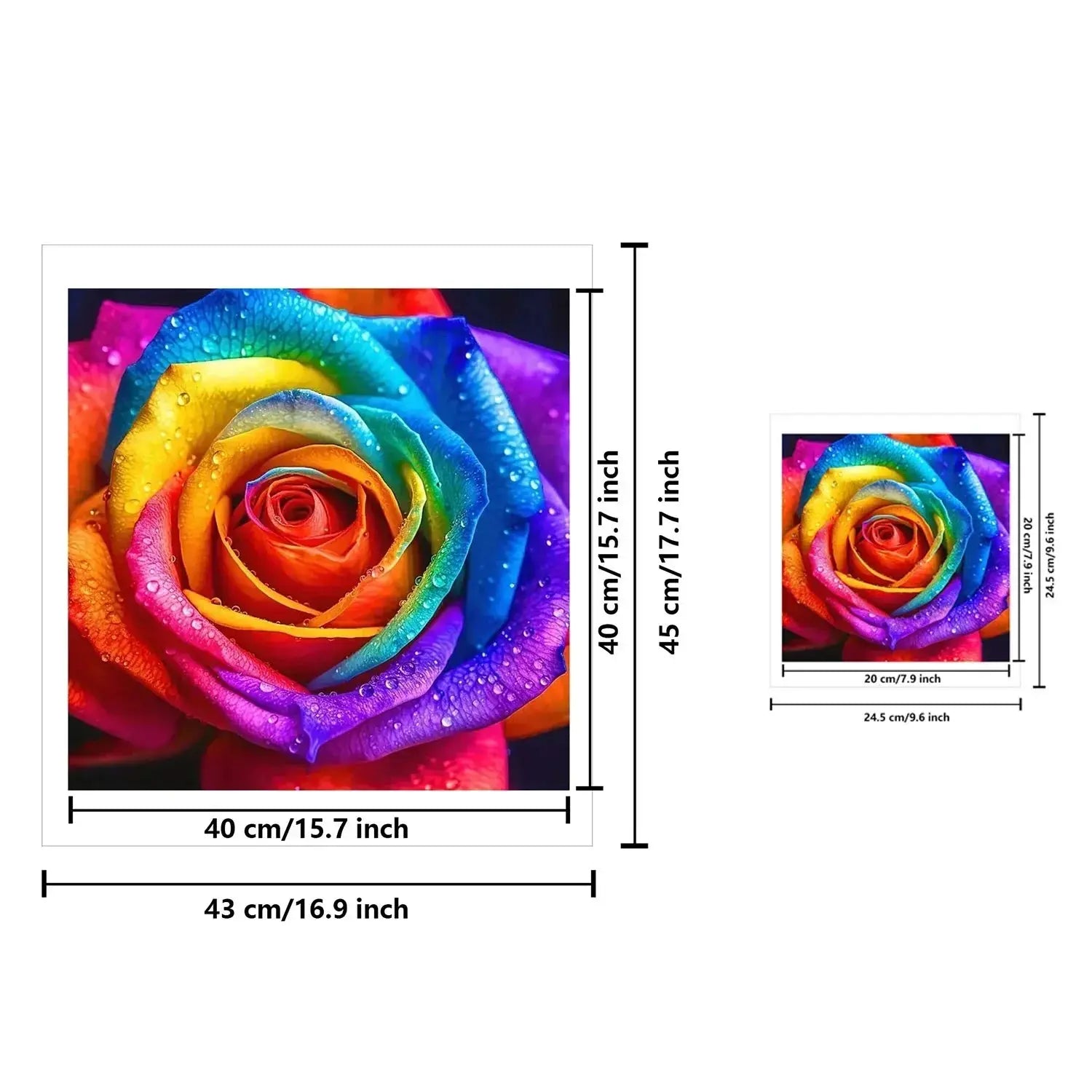 Peinture par numéro Fleurs cadres dimensions