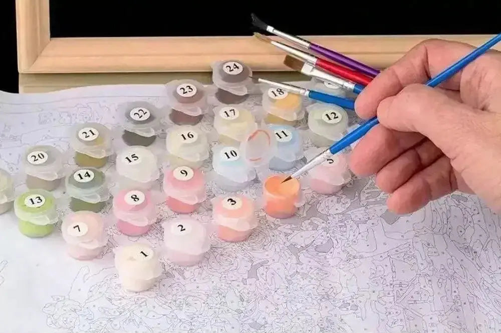 Peinture par numéro Fleurs couleurs palettes